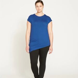 Liquid Jersey Crew Neck Genevette Top in True Blue